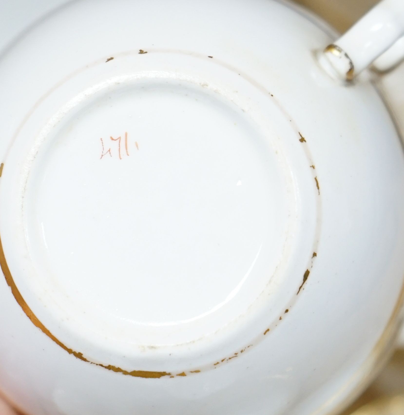 A Regency porcelain part tea and coffee set and an Aynsley part tea service